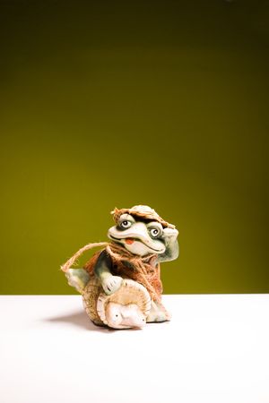 toy standing on the table, isolated backgroundの写真素材