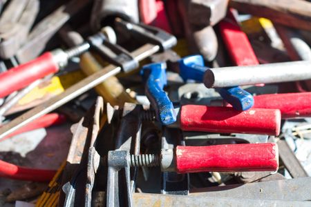 Metal tools useful in every garageの写真素材