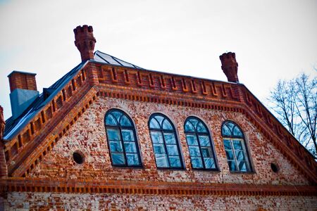 historic architecture of the building on a bright sunny dayの写真素材