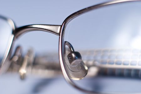 stylish glasses lying on a white background, macro photoの写真素材