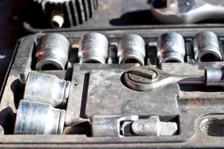 Metal tools useful in every garageの写真素材