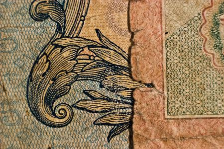 destroyed the old antique coins, banknotes, from ancient times