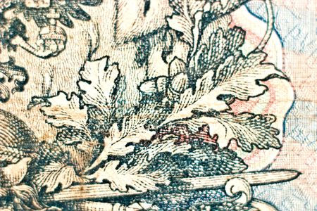 destroyed the old antique coins, banknotes, from ancient timesの写真素材