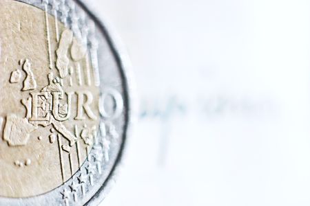Close-up of an uncirculated euro cents coin 
