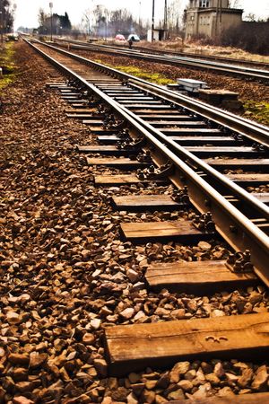 view of the railway track on a sunny dayの写真素材