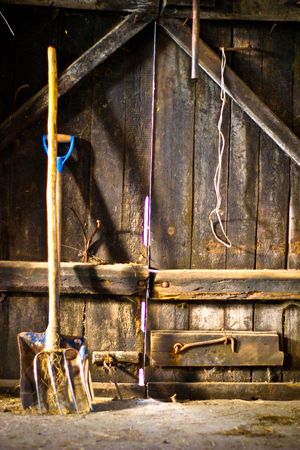 very old antique colored door of the buildingの写真素材
