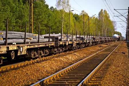 view of the railway track on a sunny dayの写真素材
