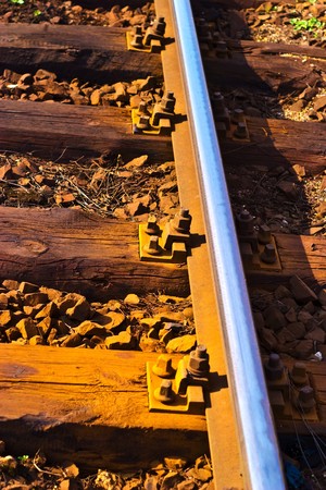 view of the railway track on a sunny dayの写真素材