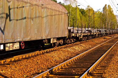 view of the railway track on a sunny dayの写真素材