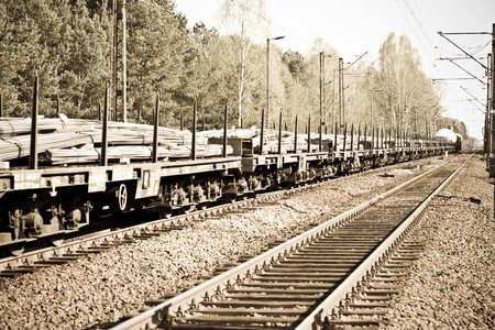 view of the railway track on a sunny dayの写真素材