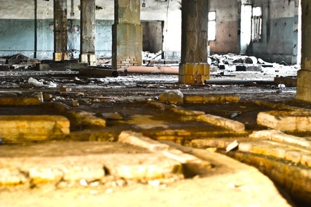Ruins of a very heavily polluted industrial site, 1890's the place was known as one of the most polluted towns in Europe.
の写真素材