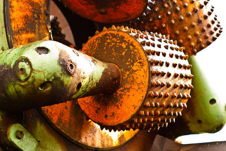 the old machine has long-standing, not used for a long timeの写真素材