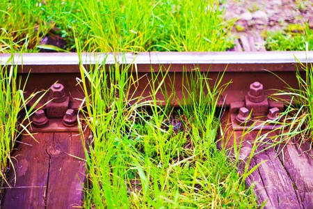 view of the railway track on a sunny dayの写真素材