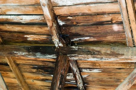 Wide angle view of an old wall abandoned factory building
の写真素材