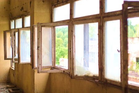 Ruins of a very heavily polluted industrial site, 1890's the place was known as one of the most polluted towns in Europe.の写真素材