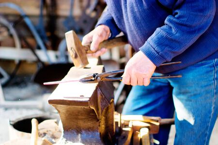 A hand touches, holds, an old hand, body part seriesの写真素材