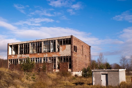 Ruins of a very heavily polluted industrial factory, the place was known as one of the most polluted towns in Europe.の写真素材