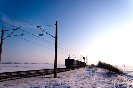 view of the railway track on a sunny dayの写真素材