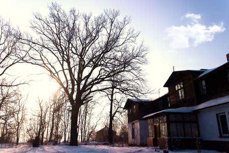historic architecture of the building on a bright sunny dayの写真素材