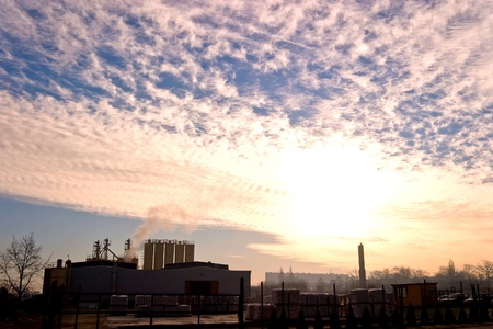 Ruins of a very heavily polluted industrial siteの写真素材