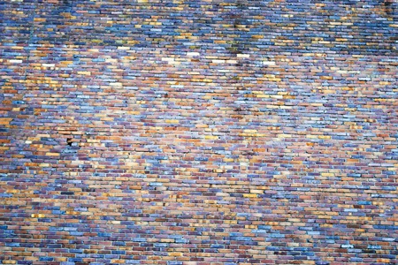 Wide angle view of an old wall abandoned factory buildingの写真素材