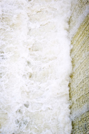 Water plummets many feet down the face  in eastern Polandの写真素材
