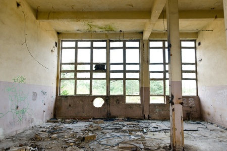 Ruins of a very heavily polluted industrial factory, the place was known as one of the most polluted place in Europe.のeditorial素材