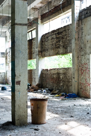 Ruins of a very heavily polluted industrial factory, the place was known as one of the most polluted place in Europe.のeditorial素材