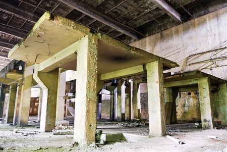 Ruins of a very heavily polluted industrial factory, the place was known as one of the most polluted place in Europe.のeditorial素材