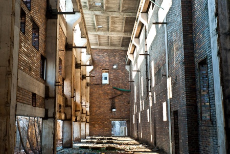 Ruins of a very heavily polluted industrial factory, the place was known as one of the most polluted place in Europe.のeditorial素材