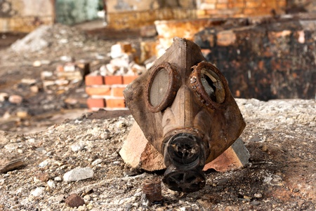 Ruins of a very heavily polluted industrial factory, the place was known as one of the most polluted place in Europe.の写真素材