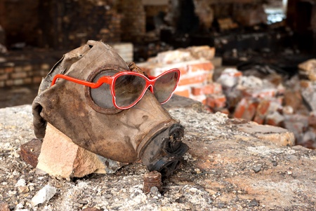 Ruins of a very heavily polluted industrial factory, the place was known as one of the most polluted place in Europe.の写真素材