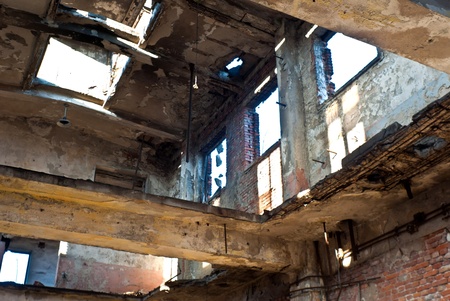 Ruins of a very heavily polluted industrial factory, the place was known as one of the most polluted...