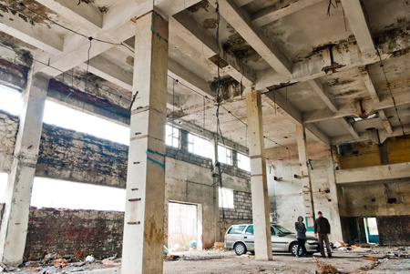 Ruins of a very heavily polluted industrial factory, the place was known as one of the most polluted...