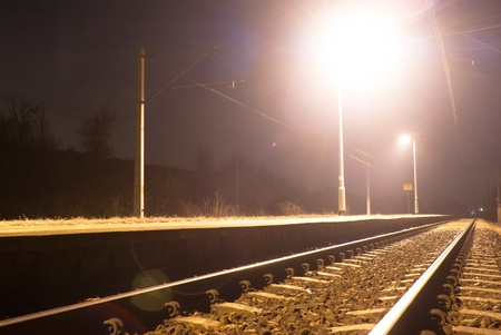 view of the railway track on a sunny dayの写真素材