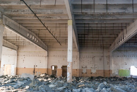 ruins of a very heavily polluted industrial factory, place was known as one of the most polluted towns in Europeのeditorial素材
