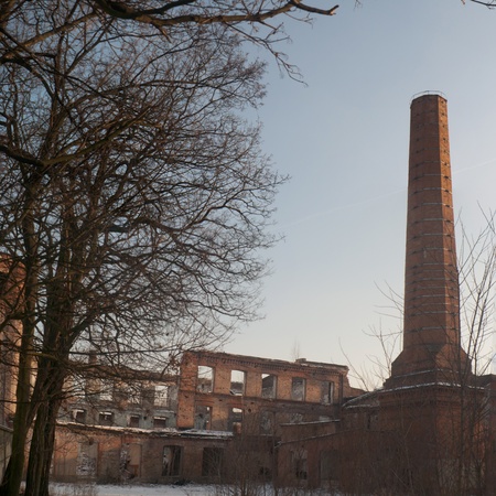 ruins of a very heavily polluted industrial factory, place was known as one of the most polluted towns in Europeのeditorial素材