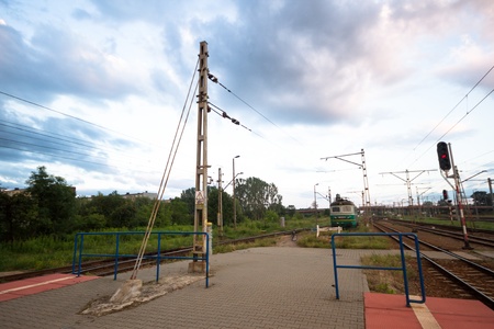 view of the railway track on a sunny dayの写真素材