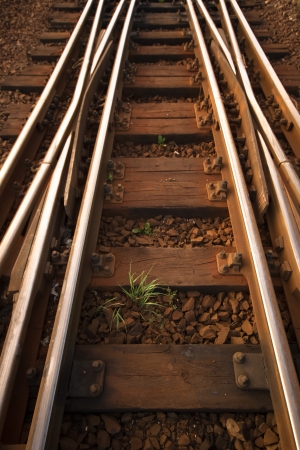 view of the railway track on a sunny dayの写真素材
