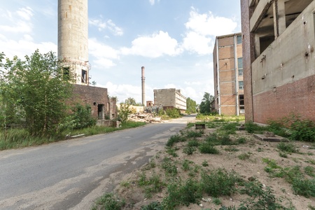 ruins of a very heavily polluted industrial factory, place was known as one of the most polluted...