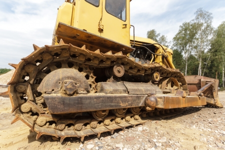 digger, heavy duty construction equipment parked at work site