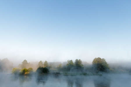 morning fog over a lake, nature series
