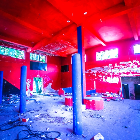 ruins of a very heavily polluted industrial factory, place was known as one of the most polluted towns in Europeのeditorial素材