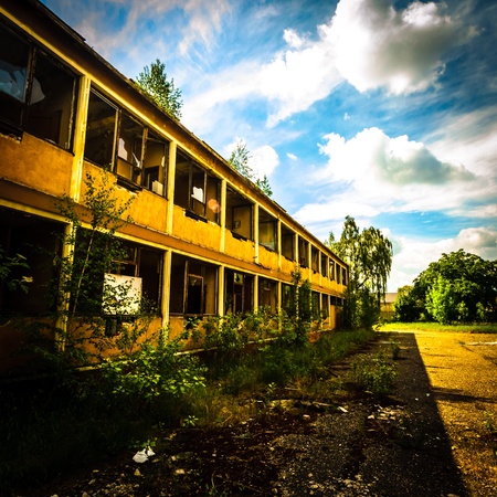 ruins of a very heavily polluted industrial factory, place was known as one of the most polluted towns in Europeのeditorial素材