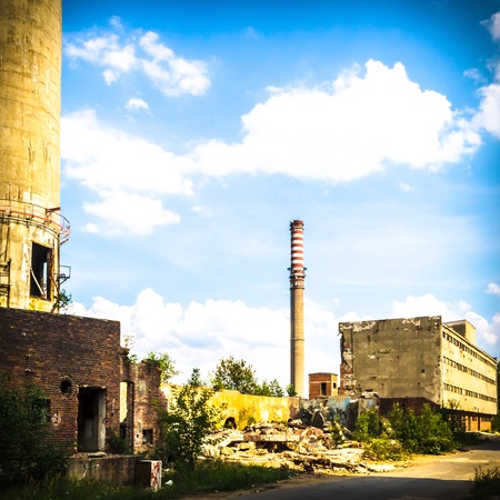 ruins of a very heavily polluted industrial factory, place was known as one of the most polluted towns in Europeのeditorial素材