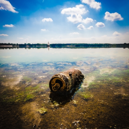 garbage polluting the natural environment, pollution, nature seriesの写真素材