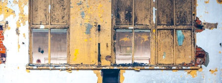 ruins of a very heavily polluted industrial factory, place was known as one of the most polluted towns in Europeの写真素材