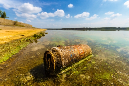 garbage polluting the natural environment, pollution, nature seriesの写真素材