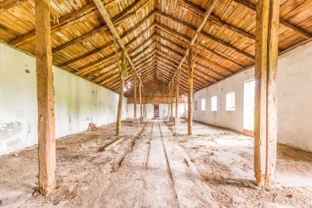 ruins of a very heavily polluted industrial factory, place was known as one of the most polluted towns in Europeの写真素材
