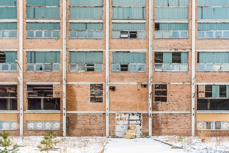 ruins of a very heavily polluted industrial factory, place was known as one of the most polluted towns in Europeの写真素材